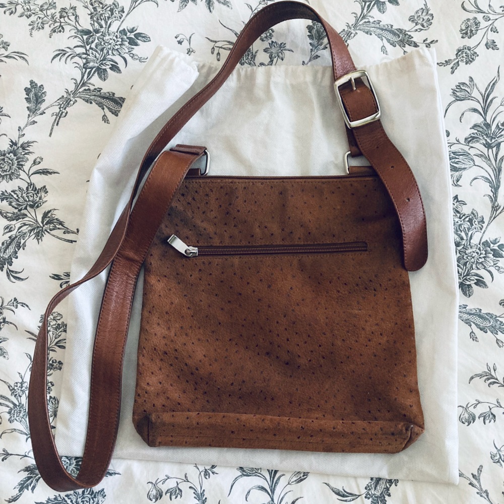 DUE FRATELLI suede and leather purse - Made in Canada - with original dust bag